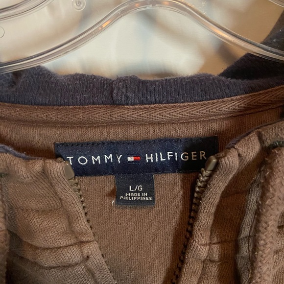 Y2K Tommy Hilfiger Faded Brown Zip-Up Hoodie - Picture 3 of 4